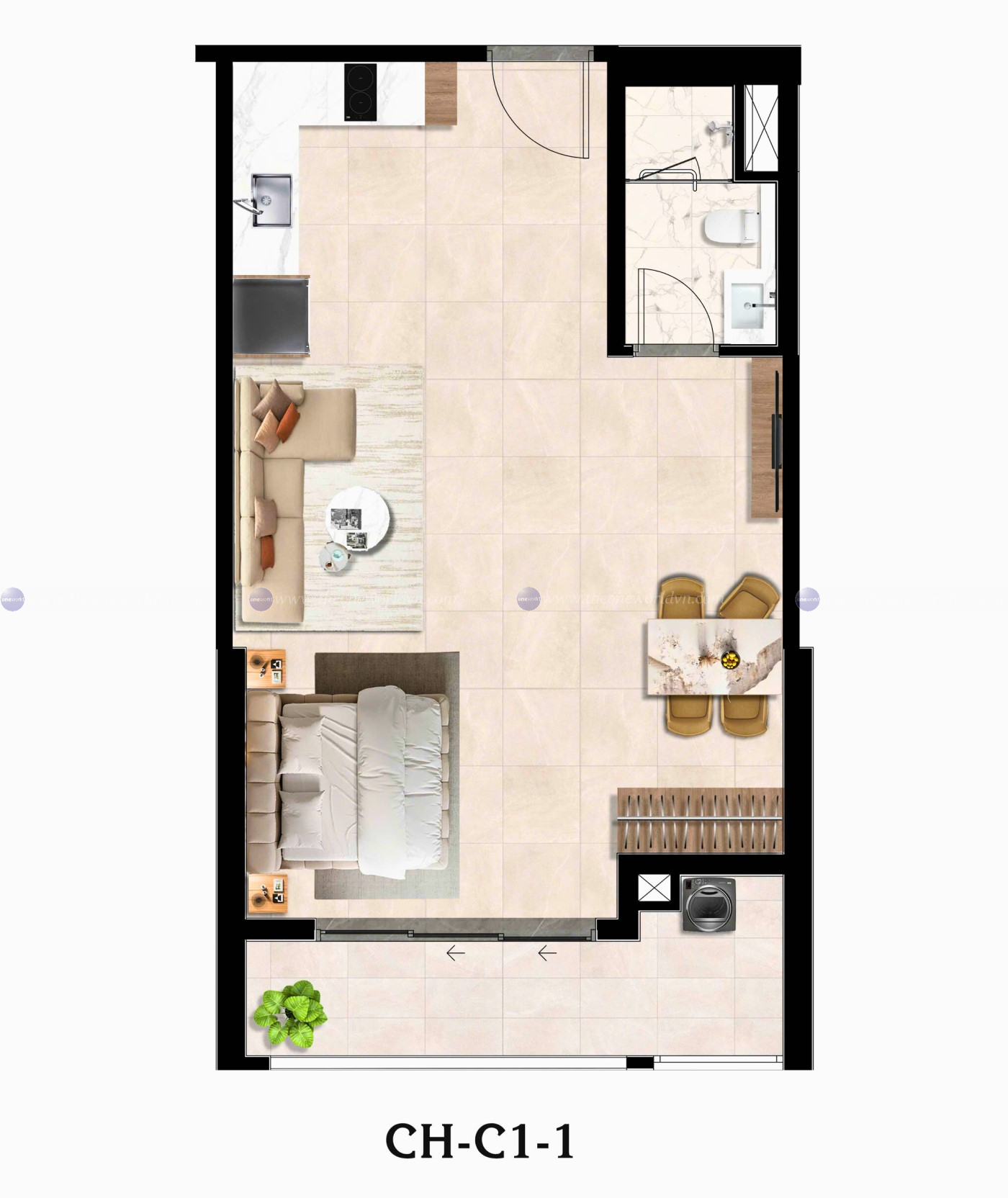 Căn Hộ The Privé 1pn