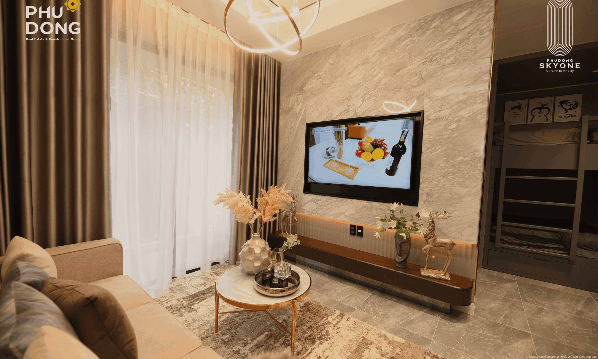 Căn mẫu 1 phòng ngủ Phú Đông Sky One