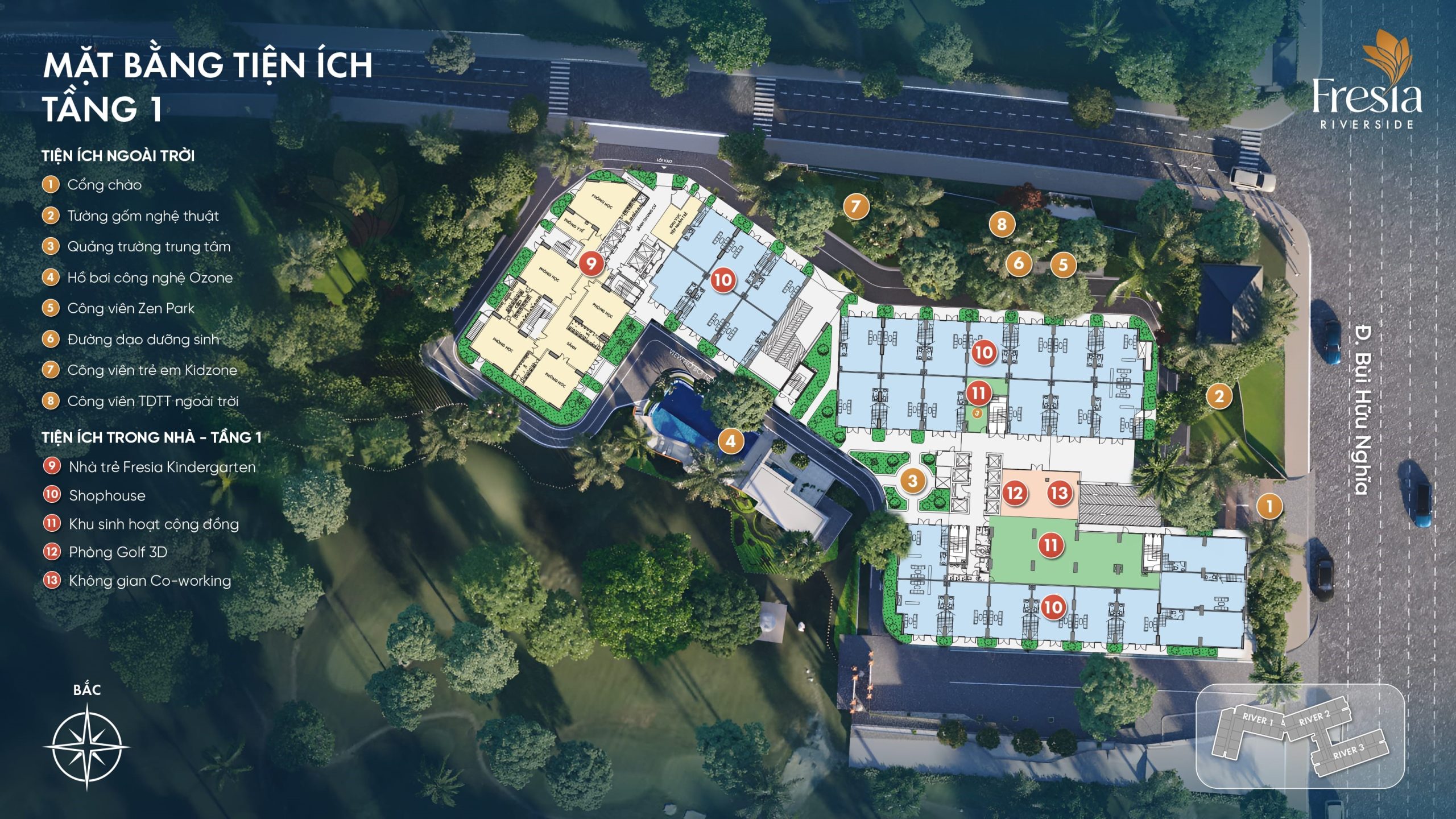 Fresia Riverside-map-mặt Bằng Tiện ích-tầng 1