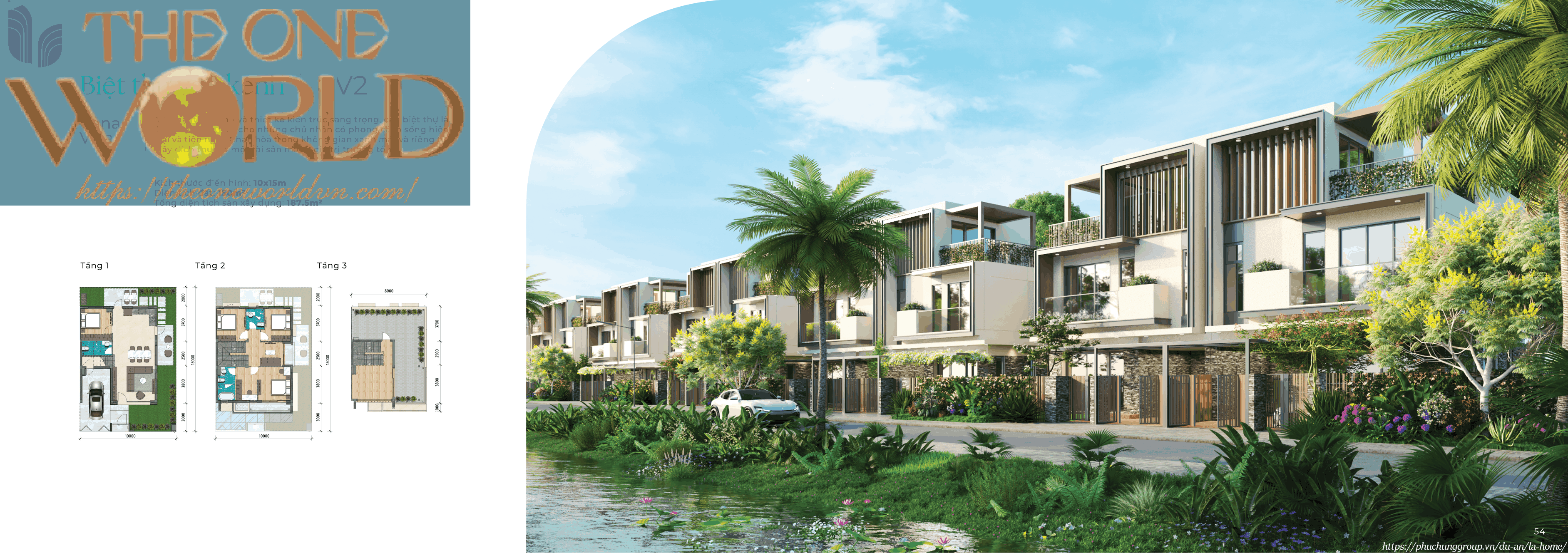 LAHome-Phối cảnh Biệt thự ven kênh CV2