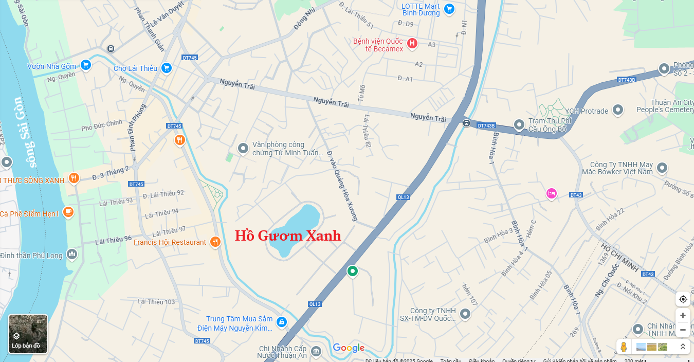 Vị Trí Hồ Gươm Xanh đắc địa Tại Tp Thuận An